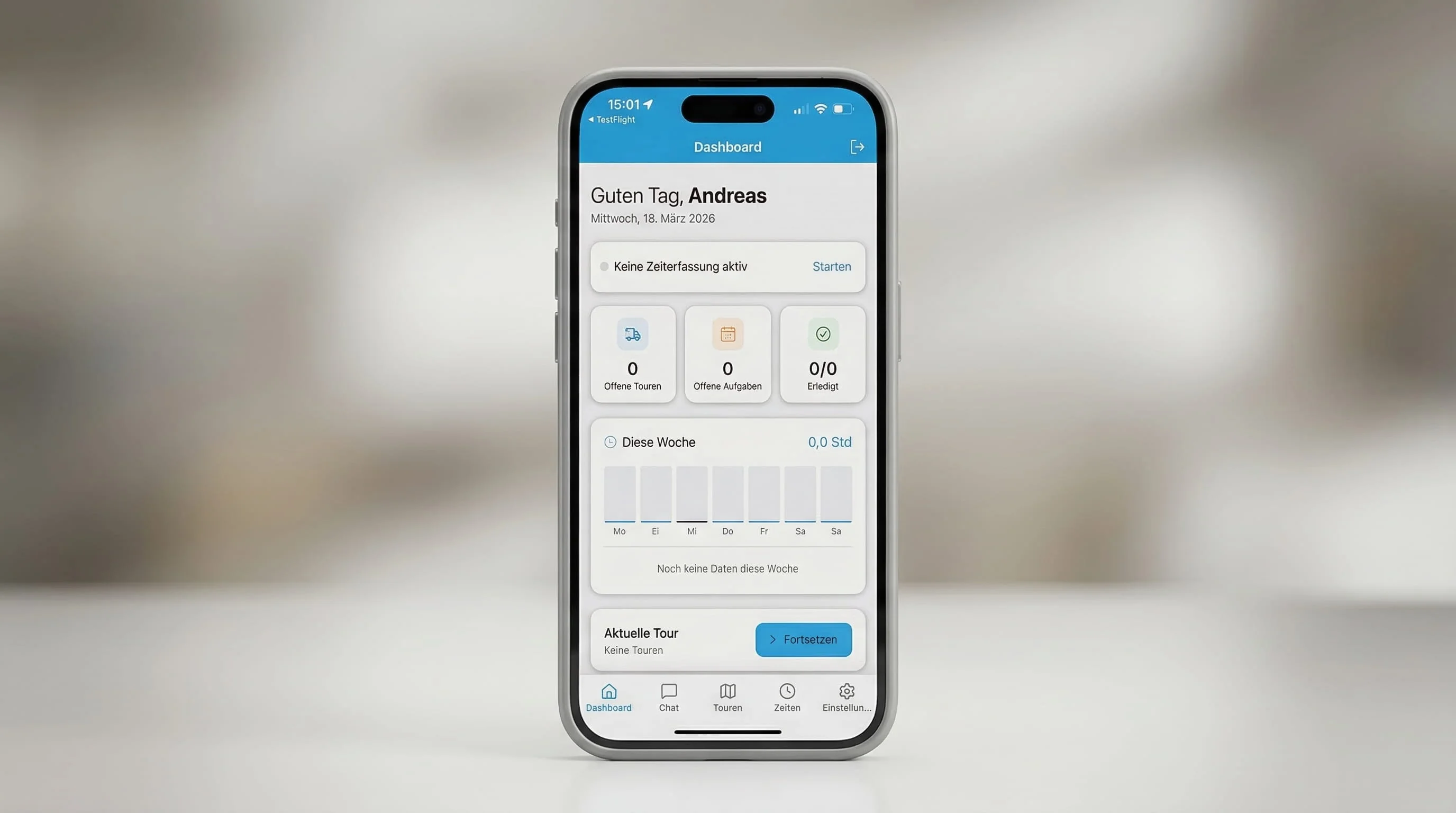 SANI-TOUR Fahrer-App: Echtzeit-Dispatching & mobile Zeiterfassung